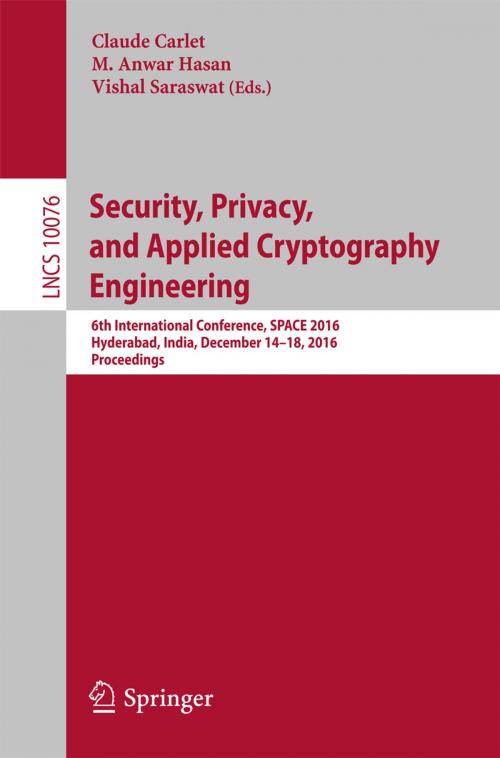 Cover of the book Security, Privacy, and Applied Cryptography Engineering by , Springer International Publishing