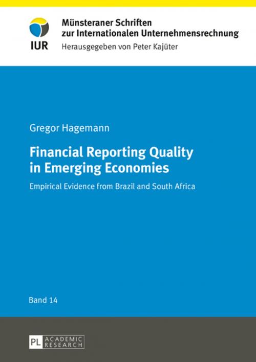 Cover of the book Financial Reporting Quality in Emerging Economies by Gregor Hagemann, Peter Lang