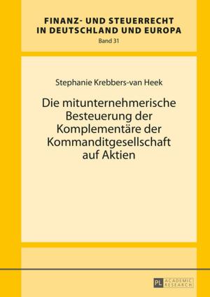 Cover of the book Die mitunternehmerische Besteuerung der Komplementaere der Kommanditgesellschaft auf Aktien by Tobias Effertz