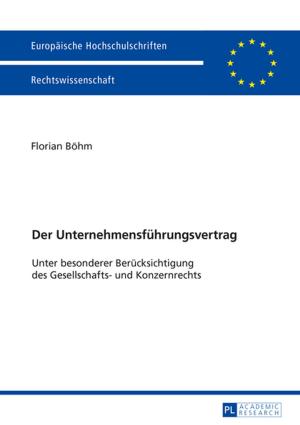 Cover of the book Der Unternehmensfuehrungsvertrag by Charlotte Bosseaux