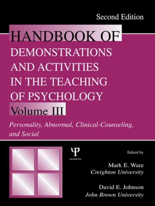 Cover of the book Handbook of Demonstrations and Activities in the Teaching of Psychology by , Taylor and Francis