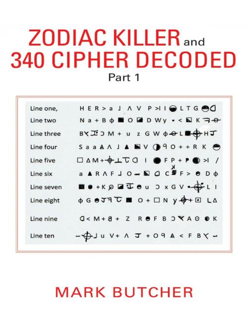 Cover of the book Zodiac Killer and 340 Cipher Decoded: Part 1 by Mark Butcher, Lulu Publishing Services