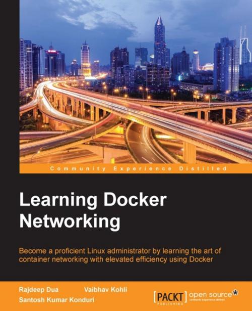 Cover of the book Learning Docker Networking by Rajdeep Dua, Vaibhav Kohli, Santosh Kumar Konduri, Packt Publishing
