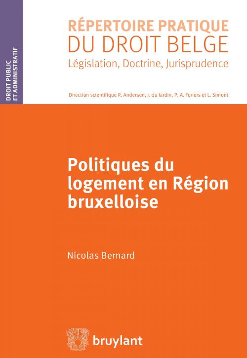 Cover of the book Politiques du logement en région bruxelloise by Nicolas Bernard, Bruylant