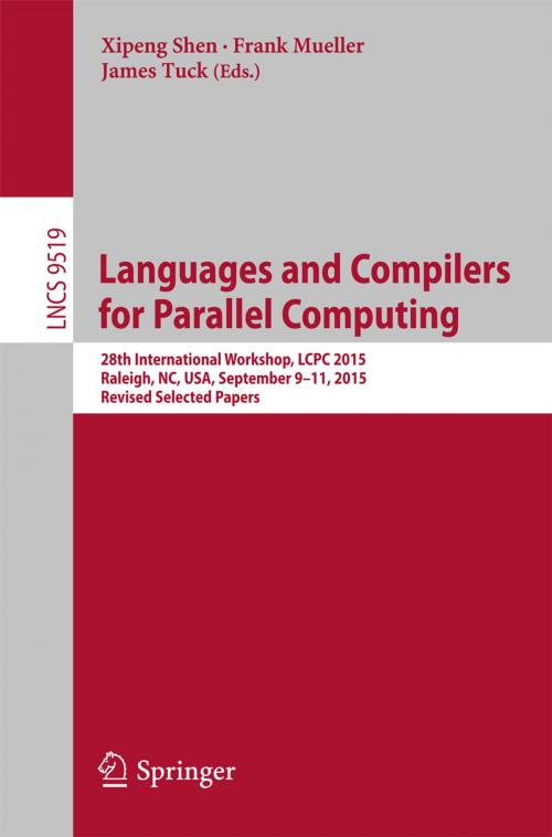 Cover of the book Languages and Compilers for Parallel Computing by , Springer International Publishing