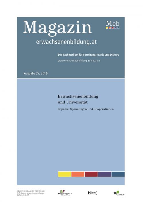 Cover of the book Erwachsenenbildung und Universität. Impulse, Spannungen und Kooperationen by , Books on Demand