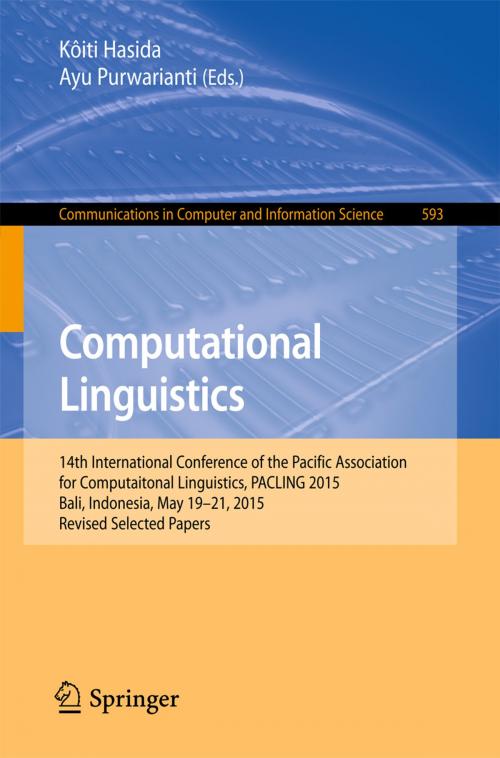 Cover of the book Computational Linguistics by , Springer Singapore