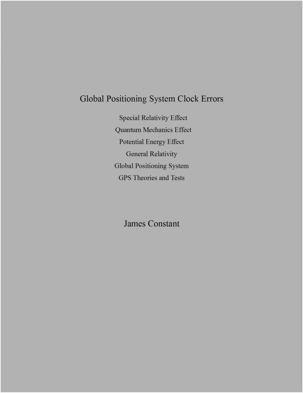 Big bigCover of Global Positioning System Clock Errors
