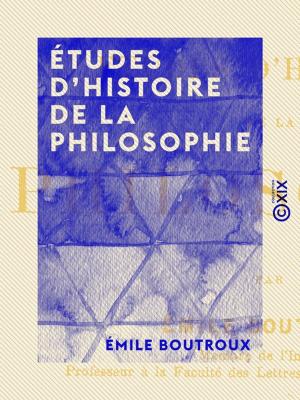 Cover of the book Études d'histoire de la philosophie by Charles-Augustin Sainte-Beuve