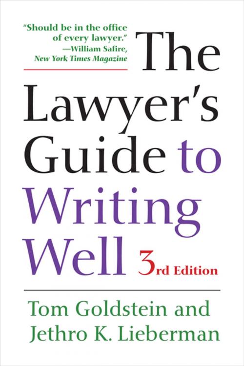 Cover of the book The Lawyer's Guide to Writing Well by Tom Goldstein, Jethro K. Lieberman, University of California Press