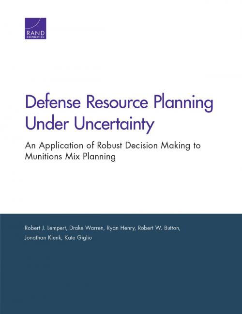 Cover of the book Defense Resource Planning Under Uncertainty by Robert J. Lempert, Drake Warren, Ryan Henry, Robert W. Button, Jonathan Klenk, Kate Giglio, RAND Corporation