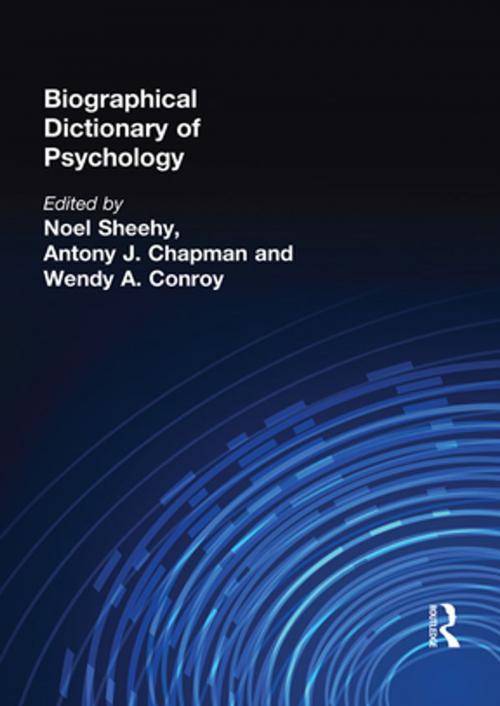 Cover of the book Biographical Dictionary of Psychology by , Taylor and Francis