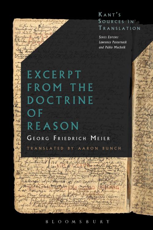 Cover of the book Excerpt from the Doctrine of Reason by Georg Friedrich Meier, Bloomsbury Publishing