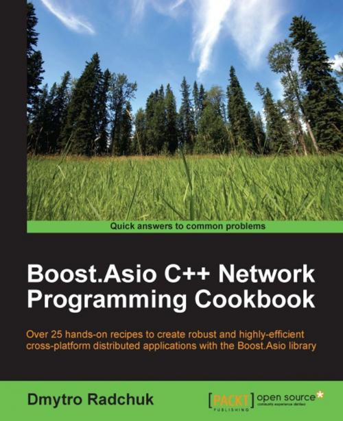 Cover of the book Boost.Asio C++ Network Programming Cookbook by Dmytro Radchuk, Packt Publishing