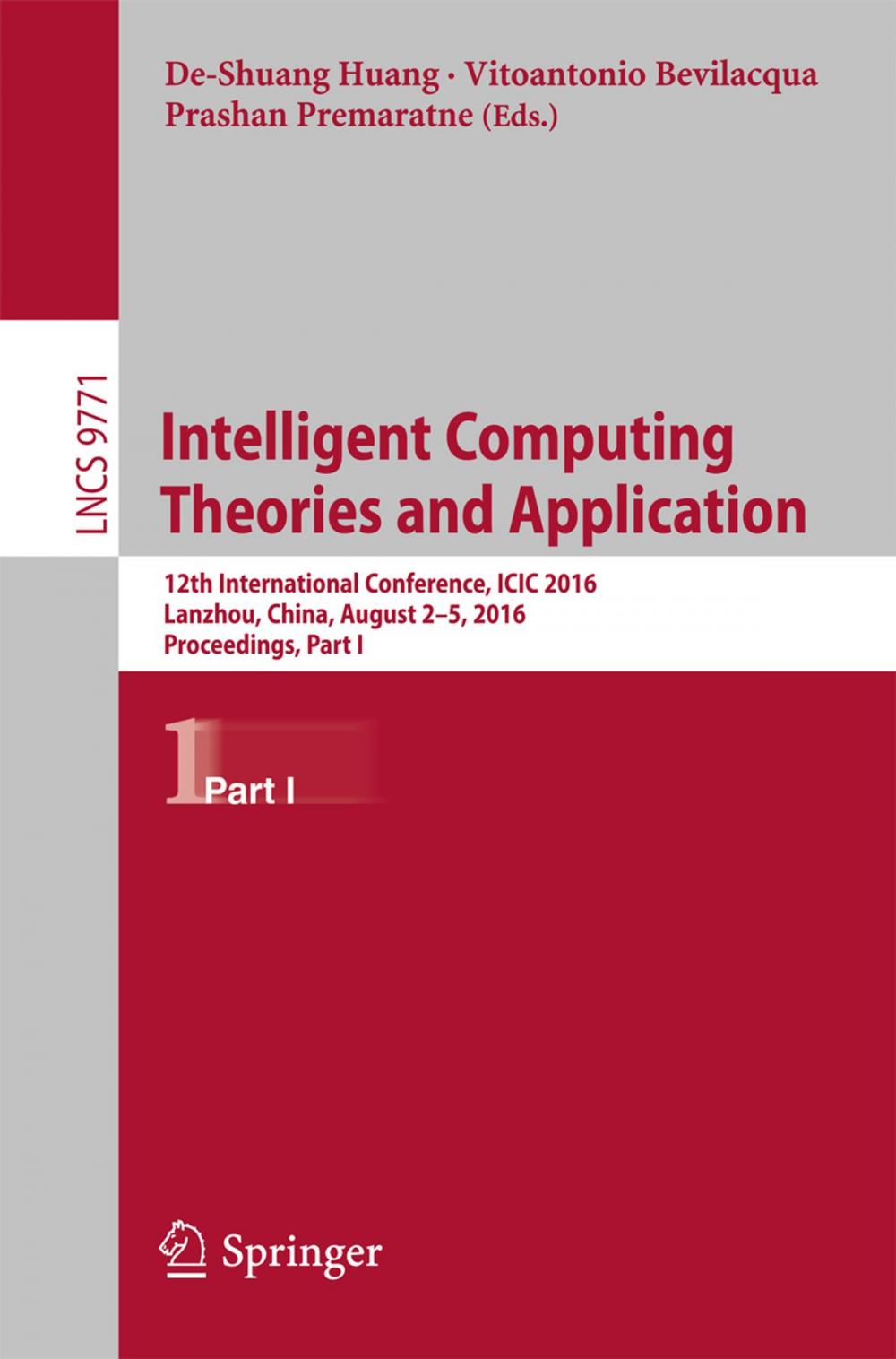 Big bigCover of Intelligent Computing Theories and Application