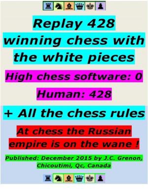 Cover of the book Replay 428 Winning Chess With the White Pieces - High Chess Software : 0 - Human = 428 ; + All the Chess Rules by Camilet Cooray