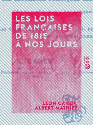 Cover of Les Lois françaises de 1815 à nos jours