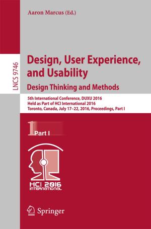 Cover of Design, User Experience, and Usability: Design Thinking and Methods
