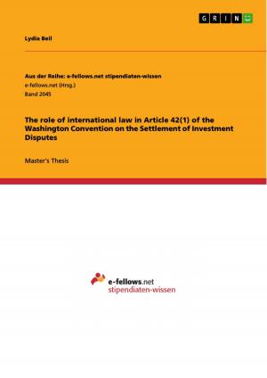 Cover of the book The role of international law in Article 42(1) of the Washington Convention on the Settlement of Investment Disputes by Torsten Gruber
