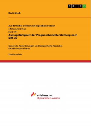 Cover of the book Aussagefähigkeit der Prognoseberichterstattung nach DRS 20 by Anonym