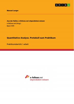 Cover of the book Quantitative Analyse. Protokoll zum Praktikum by Carolin Bengelsdorf