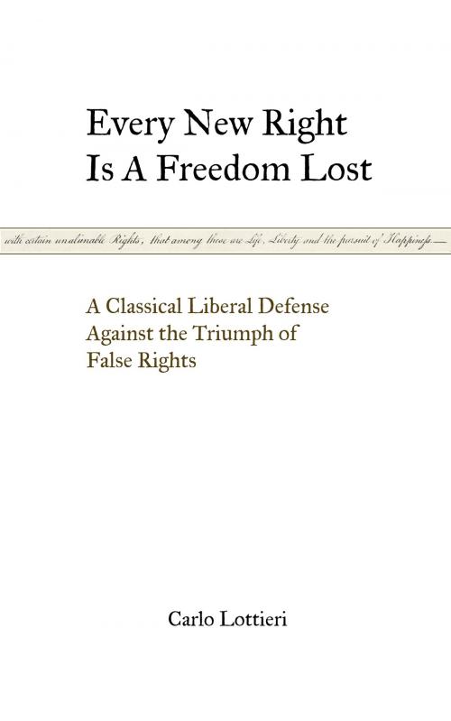 Cover of the book Every New Right is a Freedom Lost by Carlo Lottieri, Monolateral