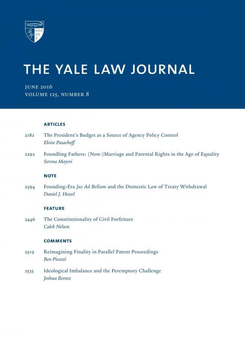 Cover of the book Yale Law Journal: Volume 125, Number 8 - June 2016 by Yale Law Journal, Quid Pro, LLC