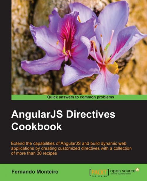 Cover of the book AngularJS Directives Cookbook by Fernando Monteiro, Packt Publishing