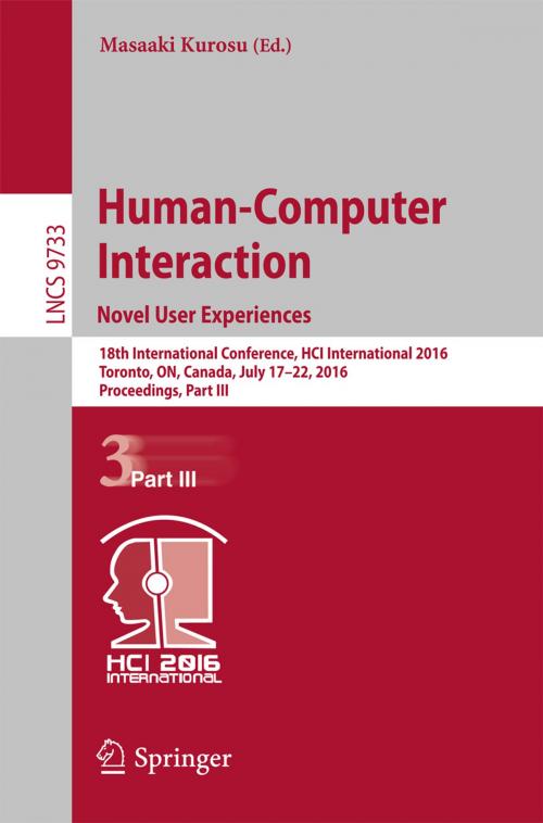 Cover of the book Human-Computer Interaction. Novel User Experiences by , Springer International Publishing