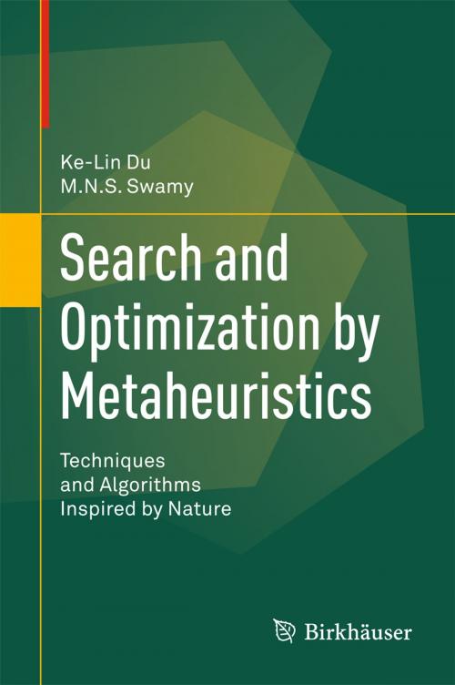 Cover of the book Search and Optimization by Metaheuristics by Ke-Lin Du, M. N. S. Swamy, Springer International Publishing