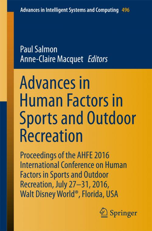 Cover of the book Advances in Human Factors in Sports and Outdoor Recreation by , Springer International Publishing