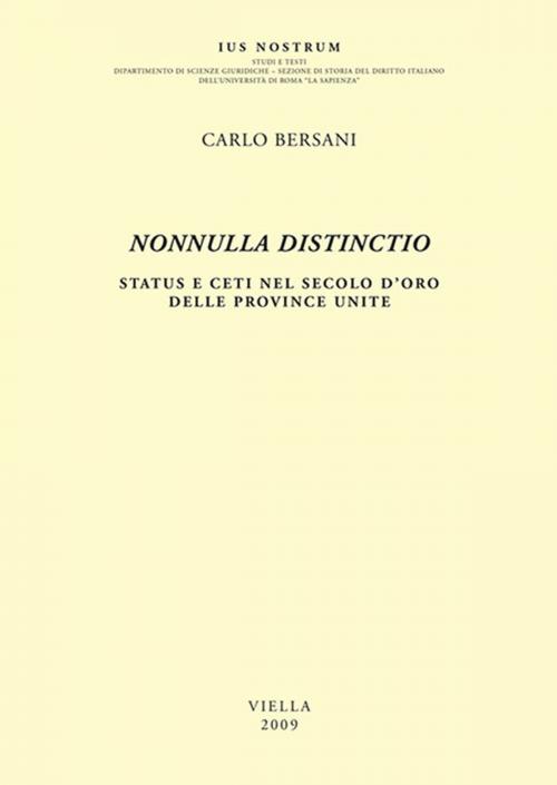 Cover of the book Nonnulla distinctio by Carlo Bersani, Viella Libreria Editrice