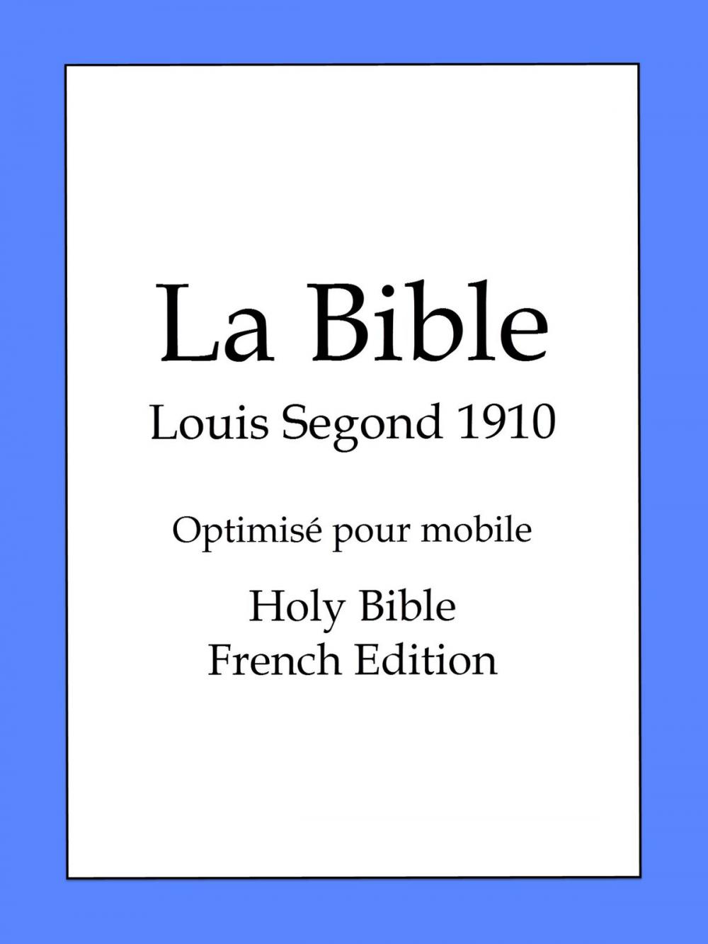 Big bigCover of La Bible, Louis Segond 1910