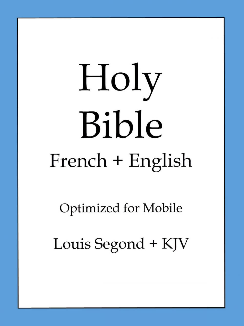 Big bigCover of Holy Bible, English and French Edition
