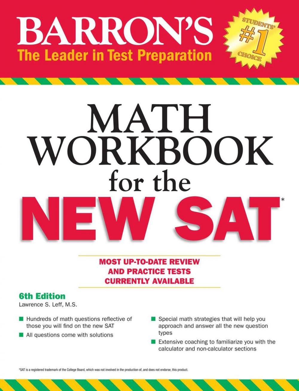 Big bigCover of Barron's Math Workbook for the NEW SAT