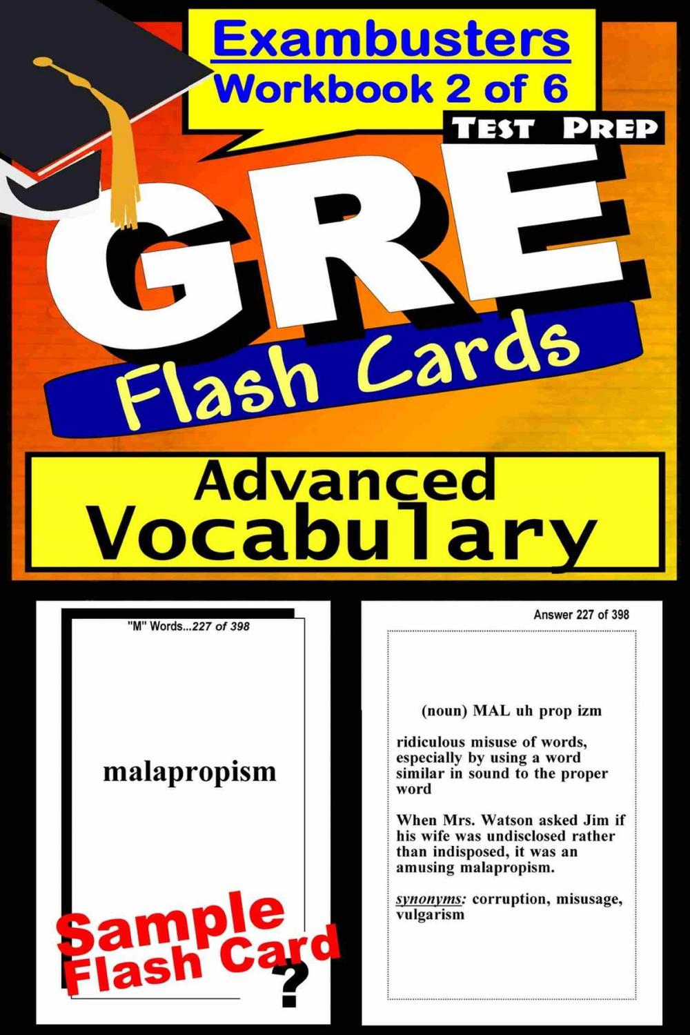 Big bigCover of GRE Test Prep Advanced Vocabulary 2 Review--Exambusters Flash Cards--Workbook 2 of 6