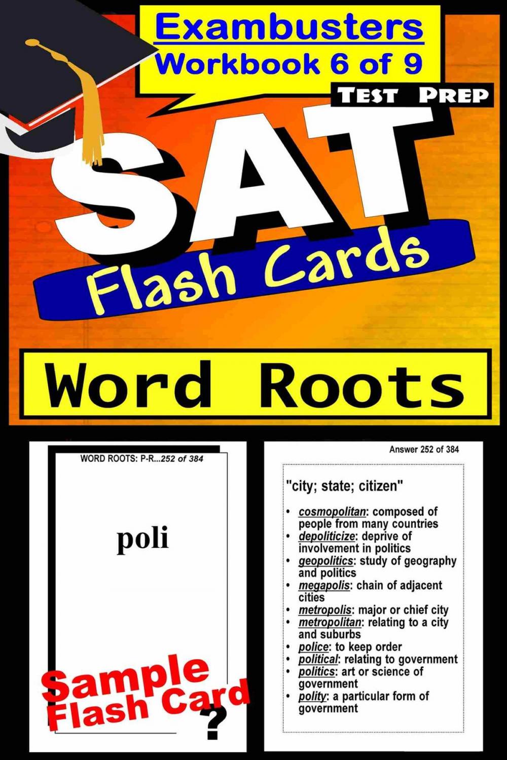Big bigCover of SAT Test Prep Word Roots Review--Exambusters Flash Cards--Workbook 6 of 9