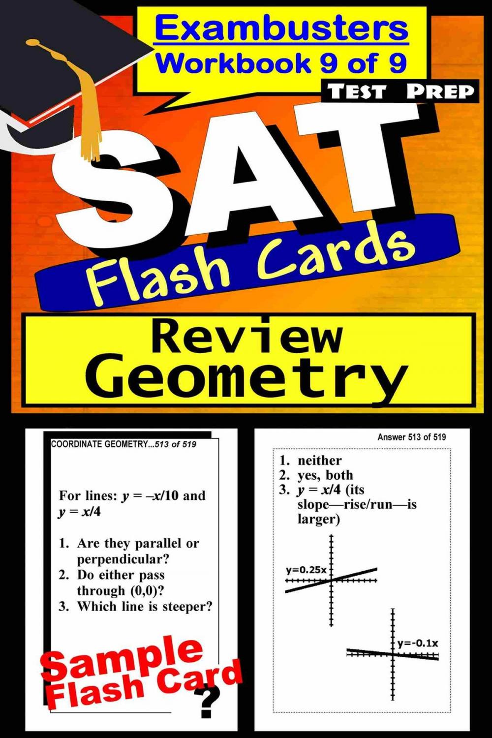 Big bigCover of SAT Test Prep Geometry Review--Exambusters Flash Cards--Workbook 9 of 9