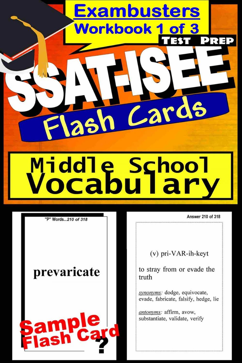 Big bigCover of SSAT-ISEE Test Prep Essential Vocabulary Review--Exambusters Flash Cards--Workbook 1 of 3