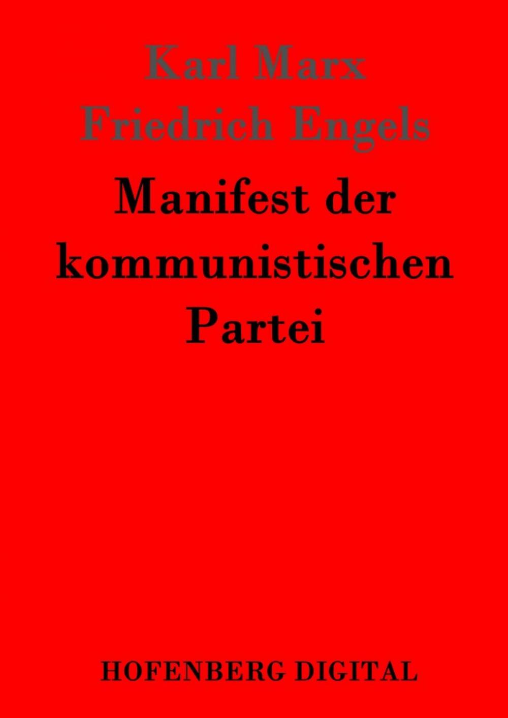 Big bigCover of Manifest der kommunistischen Partei