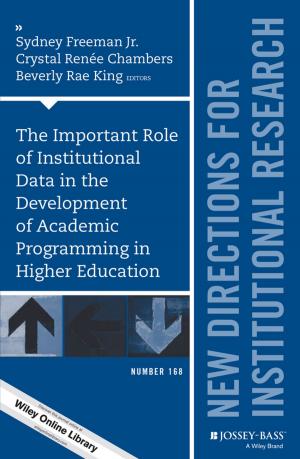 Cover of the book The Important Role of Institutional Data in the Development of Academic Programming in Higher Education by Steven F. Swaim, Walter C. Renberg, Kathy M. Shike