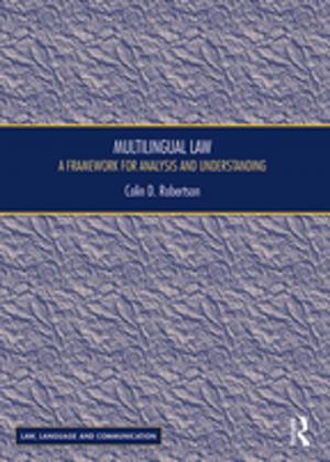 Cover of the book Multilingual Law by Patrick Renshaw