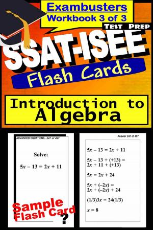 Cover of the book SSAT-ISEE Test Prep Algebra Review--Exambusters Flash Cards--Workbook 3 of 3 by GED Exambusters