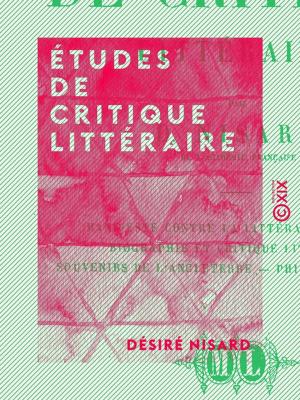 Cover of the book Études de critique littéraire by Pierre Alexis de Ponson du Terrail