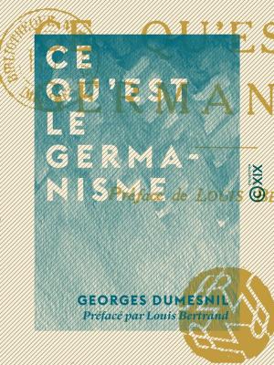 Cover of the book Ce qu'est le germanisme by Épictète