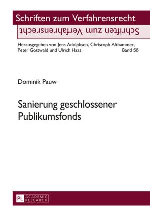 Cover of the book Sanierung geschlossener Publikumsfonds by Charles Philippe Graf Dijon