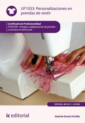 Cover of the book Personalizaciones en prendas de vestir by José Gustavo Jiménez Pérez