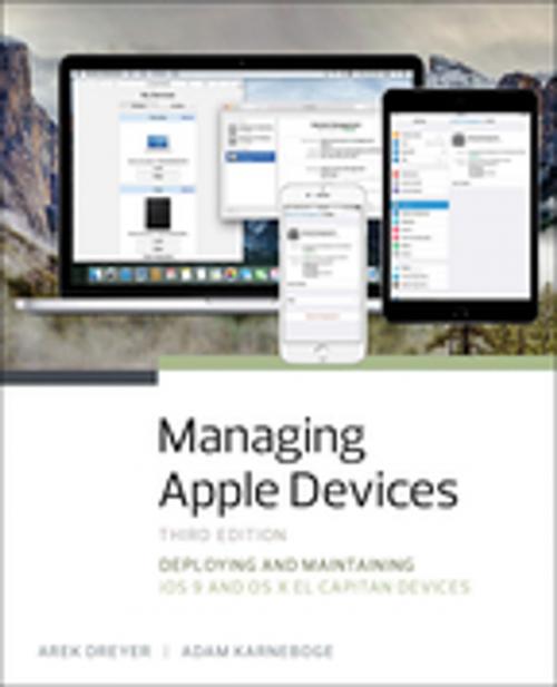 Cover of the book Managing Apple Devices by Arek Dreyer, Adam Karneboge, Pearson Education
