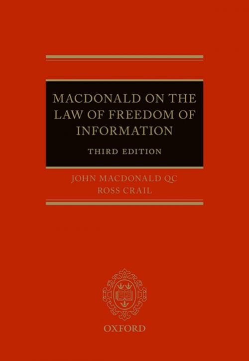 Cover of the book Macdonald on the Law of Freedom of Information by , OUP Oxford