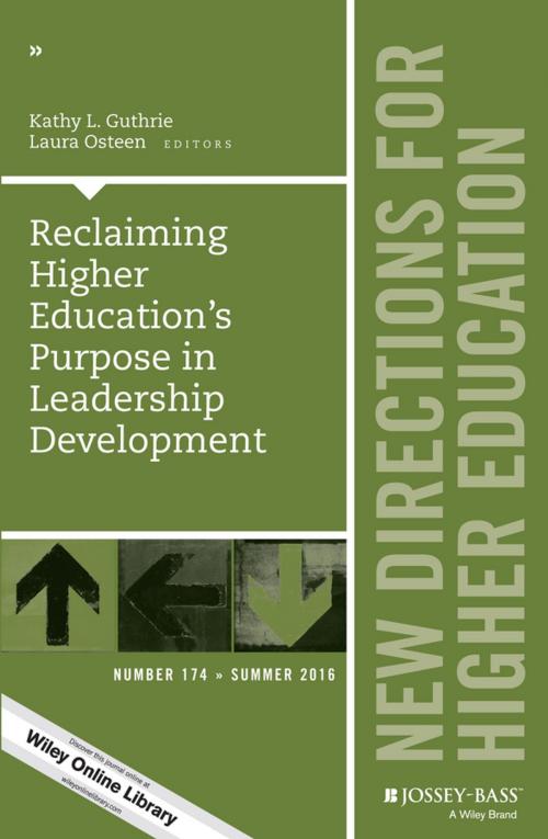 Cover of the book Reclaiming Higher Education's Purpose in Leadership Development by , Wiley